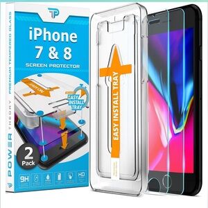 Tempered glass screen protectors for iPhone 7/8. 2 pack.